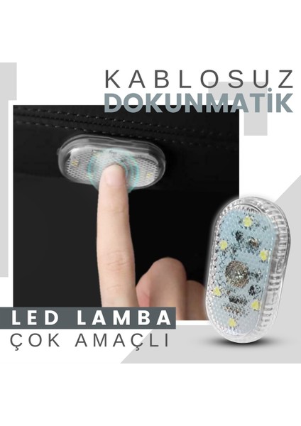 Dokunmatik Sensörlü Mini LED Lamba Şarj Edilebilir Çok Amaçlı 4'lü Beyaz LED