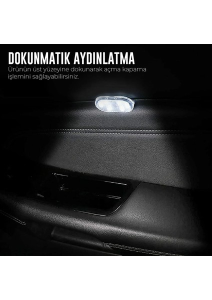 Dokunmatik Sensörlü Mini LED Lamba Şarj Edilebilir Çok Amaçlı 4'lü Beyaz LED
