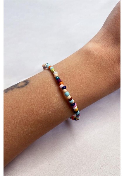 925 Ayar Gümüş Çok Renkli Boncuk Bileklik