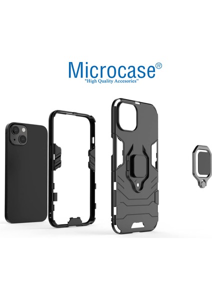Iphone 15 Batman Serisi Yüzük Standlı Armor Kılıf - Siyah AL3349 modelleri