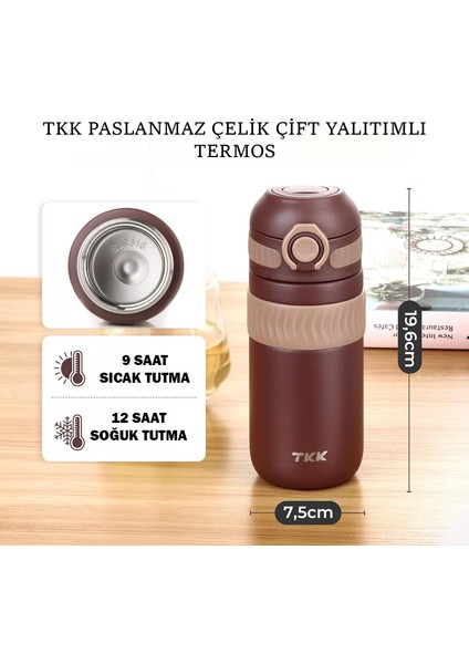 Tkk 450ML Rahat Içim Çift Yalıtımlı Paslanmaz Çelik Termos