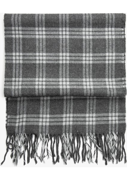 Ekoseli Atkı Püskül Detaylı Yumuşak Dokulu fiyatları