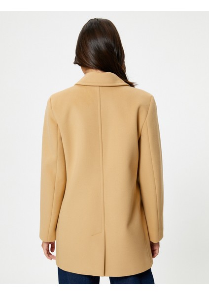 Kaşe Kaban Kruvaze Düğmeli Cep Detaylı fırsatları