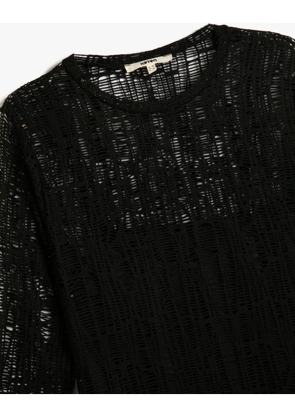 Midi Elbise Uzun Kollu Bisiklet Yaka Ajurlu modelleri