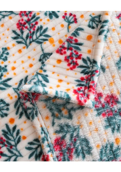 Wellsoft Fitilli Çiçekli Battaniye ( Sarı Puantiyeli ) modelleri