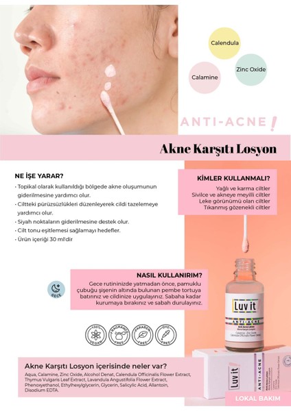 Luv it! Akne Karşıtı Losyon 30 ML