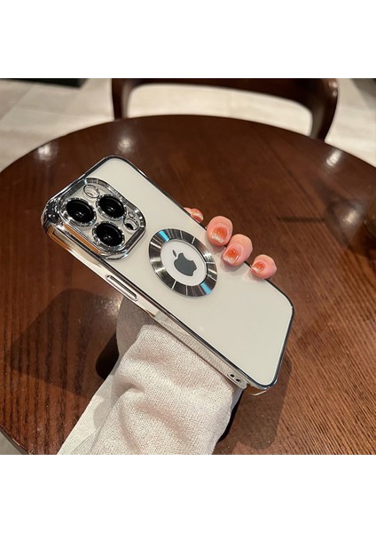 iPhone 11 Pro Kılıf 5d Kamera Lens Korumalı Logo Gösteren Kenarları Renkli Arkası Şeffaf Silikon