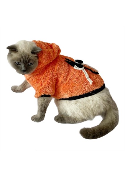 Orange Black Bunny Kapsonlu Sweatshirt Kedi Süeteri Kedi Kıyafeti fırsatları