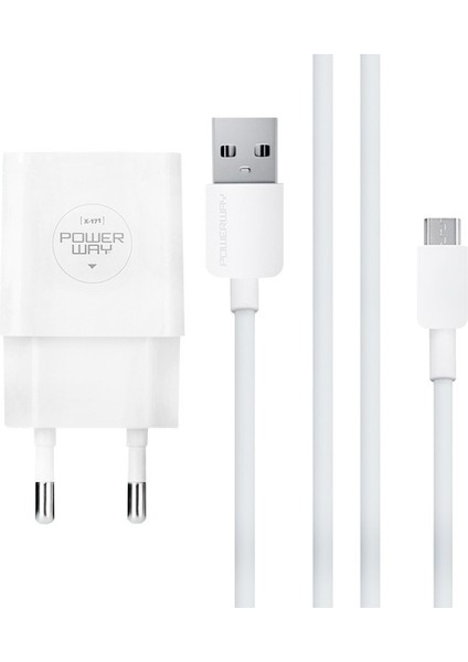 Powerway X-171 Samsung S3-S4 2 Amper Şarj Aleti+Kablo Var Yok Universal Beyaz