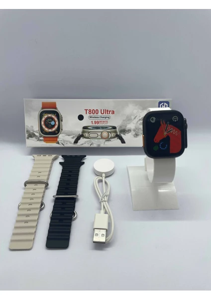 Tekiz Teknoloji Watch 8 T800 Ultra Çift Kordonlu 1.99 Inch Bluetooth'lu Arama Özellikli Akıllı Saat