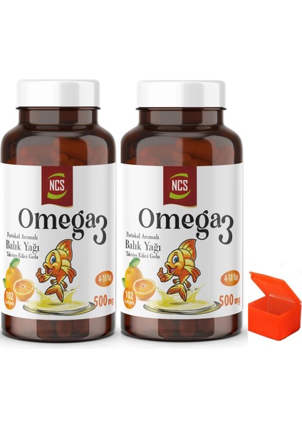Omega3 Balık Yağı Portakal Aromalı 204 Softgel + Hap Kutusu