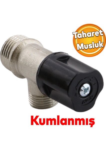 Metal Aç Kapa Vanalı Kumlamalı Taharet Musluğu Sağlam Ara Musluk Wc Klozet 0473
