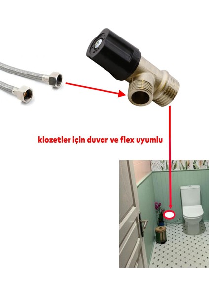 Metal Aç Kapa Vanalı Kumlamalı Taharet Musluğu Sağlam Ara Musluk Wc Klozet 0473 fırsatları