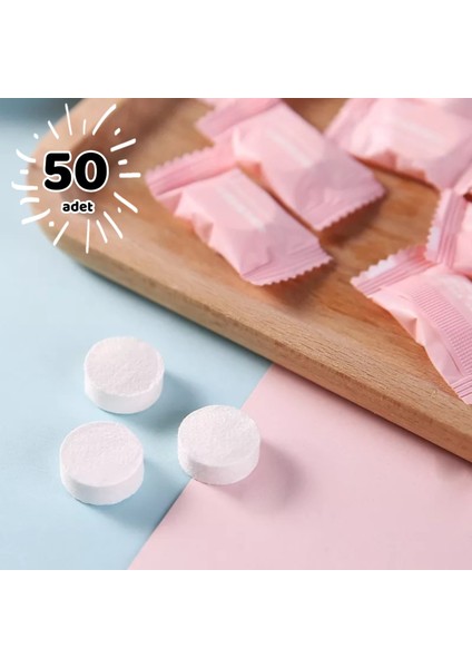 50 Adet Tek Kullanımlık Sıkıştırılmış Islak Mendil