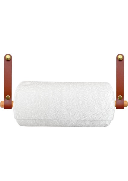 Dekoratif Mutfak Banyo Kağıt Havluluk, Yapışkanlı Pratik Deri & Ahşap Raf Altı Havlu Askısı Peçetelik fiyatları