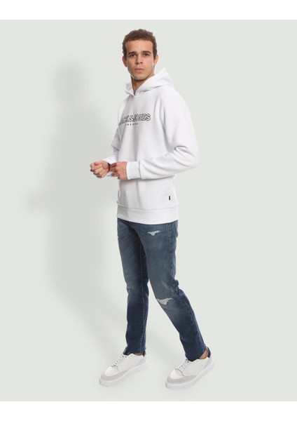 Jprblajason Branding Sweat Hood Erkek Beyaz Sweatshirt 12249401-White