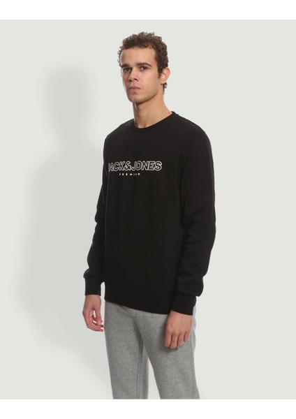 Jprblajason Branding Sweat Crew Neck Erkek Siyah Sweatshirt 12245593-Black