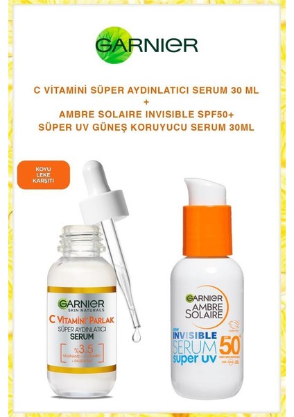 C Vitamin Aydınlatıcı Serum Spf50 Seramid Güneş Koruması Cilt Bakım Seti