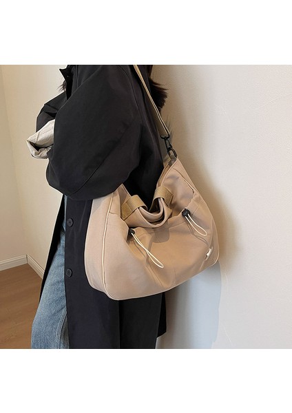 Orijinal Tasarım Japon Fermuarlı Banliyö Kalın Kanvas Tot Çanta Eğlence Sanat Öğrencileri Minimalist Omuz Çantası (Yurt Dışından) modelleri