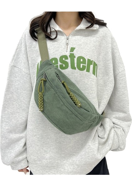 Bel Çantası Kadın Sonbahar ve Kış Yeni Kadife Rahat Bayan Çok Yönlü Çapraz Omuz Çantası Vahşi Kız Açık Cep Telefonu Çantası (Yurt Dışından)