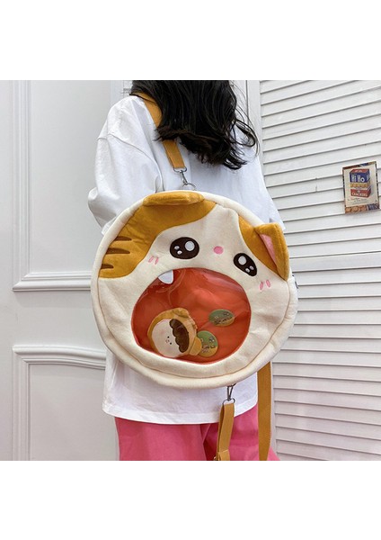 Yeni Peluş Çanta Kadın Japon Taze Sevimli Kedi Şeffaf Küçük Sırt Çantası Karikatür Sevimli Sırt Çantası Bebek ile (Yurt Dışından) fiyatları