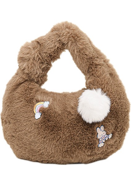 Peluş Kadın Sonbahar ve Kış Sıcak Koltuk Altı Çanta 2023 Moda Sevimli Tüylü Cep Telefonu Çantası (Yurt Dışından)