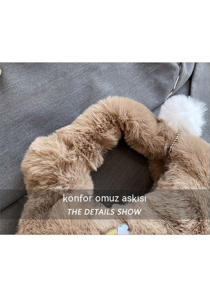 Peluş Kadın Sonbahar ve Kış Sıcak Koltuk Altı Çanta 2023 Moda Sevimli Tüylü Cep Telefonu Çantası (Yurt Dışından) modelleri