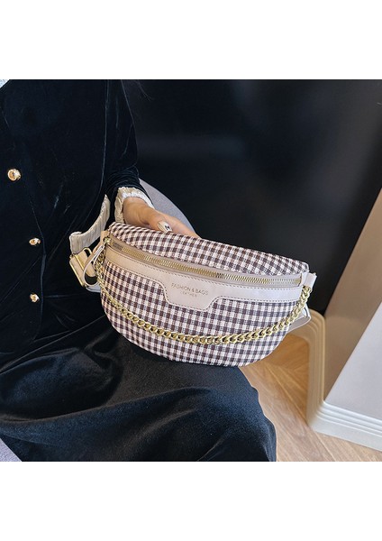 Yeni Moda Gündelik Ekose Omuz Çantası Kadın Kore Banliyö Bel Çantası Göğüs Çantası Omuz Çantası Gelgit (Yurt Dışından) fiyatları