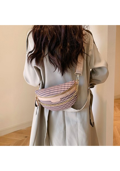 Yeni Moda Gündelik Ekose Omuz Çantası Kadın Kore Banliyö Bel Çantası Göğüs Çantası Omuz Çantası Gelgit (Yurt Dışından) fiyatları