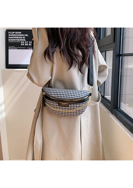 Yeni Moda Gündelik Ekose Omuz Çantası Kadın Kore Banliyö Bel Çantası Göğüs Çantası Omuz Çantası Gelgit (Yurt Dışından) modelleri