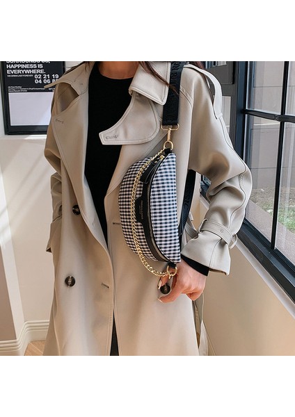 Yeni Moda Gündelik Ekose Omuz Çantası Kadın Kore Banliyö Bel Çantası Göğüs Çantası Omuz Çantası Gelgit (Yurt Dışından) indirimleri