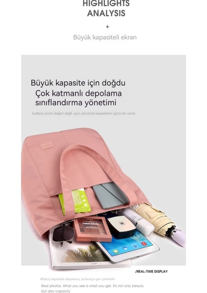 Çanta Kadın Büyük Kapasite 2023 Yeni Tide Yaz Moda Kadın Çantası Rahat Omuz Çantası Alışveriş Çantası Saf Renk Tite Çantası (Yurt Dışından) fiyatları