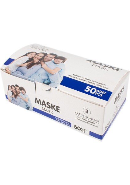 Utrasonik 3 katlı Telli Medikal Maske 50 Ad fiyatları