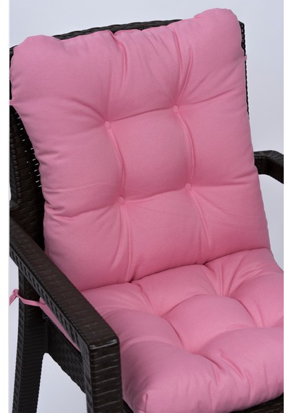 Neva Pembe Pofidik Arkalıklı Sandalye Minderi Özel Dikişli Bağcıklı 44x88 Cm fiyatları