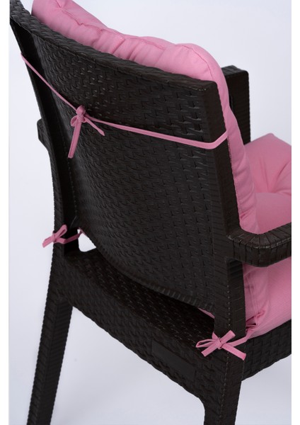 Neva Pembe Pofidik Arkalıklı Sandalye Minderi Özel Dikişli Bağcıklı 44x88 Cm modelleri