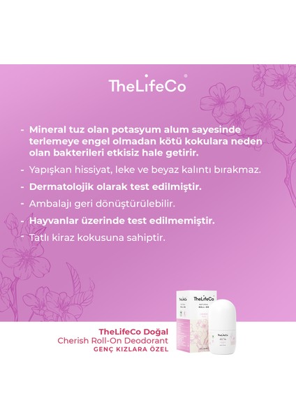 Thelifeco Doğal Roll-On Deodorant Cherish(Teenage) 60ML X2