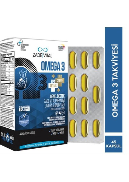 Premium Omega 3 Balık Yağı 500 Mg 45 Kapsül