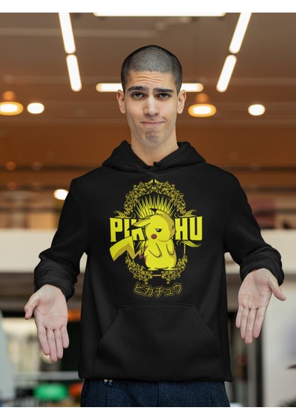 Pikachu Pokemon Baskılı Kapüşonlu Sweatshirt, Unisex Oversize Pokemon Baskılı Hoodie fiyatları