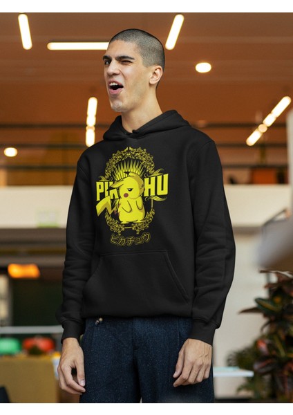 Pikachu Pokemon Baskılı Kapüşonlu Sweatshirt, Unisex Oversize Pokemon Baskılı Hoodie modelleri