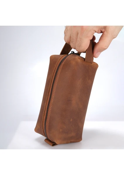 Design Craft Hakiki Deri Erkek El Çantası Dopp Kit