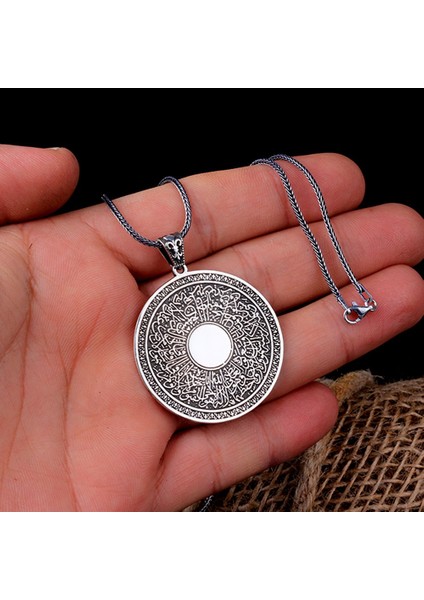 Yetel Kürsi Yazılı Madalyon Model 925 Ayar Gümüş Kolye