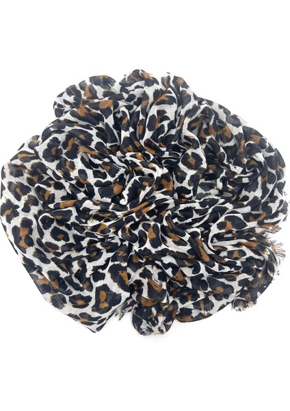 5'Li Set Hediyelik Leopar Desen Flamlı Pamuklu Yazma Eşarp 100X100Cm