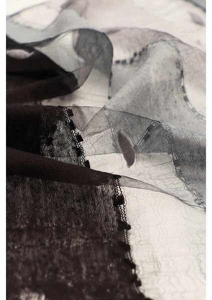 Siyah Gri Degrade Kozalı Fular modelleri