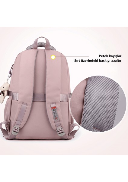 Jıanglıda Asılı Tokalı Düz Renk Okul Çantası - Pembe (Yurt Dışından) fırsatları