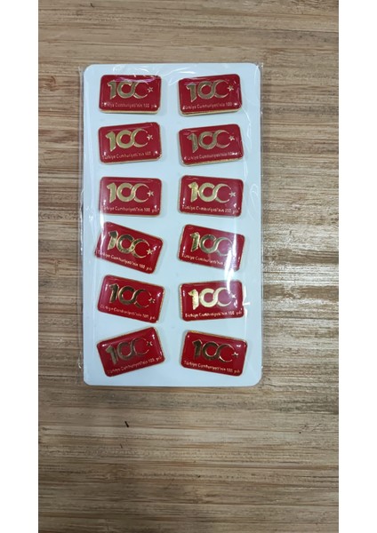 Türk Bayrağı Cumhuriyet Bayramı 100 Yıl Özel Rozet 1 Adet Harita Şekilli LV20237