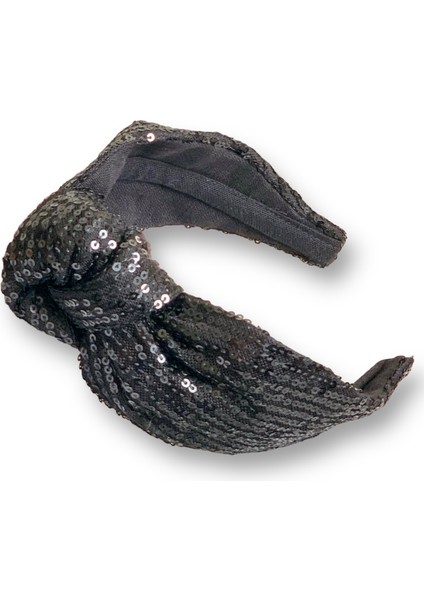 Pullu ve Payetli Düğümlü Siyah Taç fiyatları