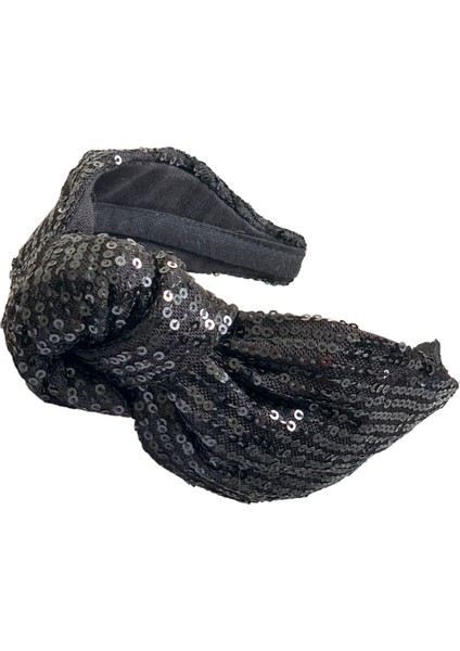 Pullu ve Payetli Düğümlü Siyah Taç modelleri