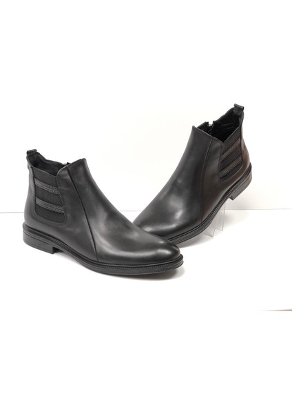 Klasik Deri Erkek Fermuarlı Bot