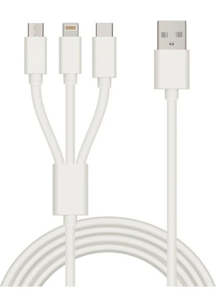 3in1 To Usb Micro Lightning Type-C 18W Şarj Cihazı İphone Samsung Xiaomi Huawei Uyumlu Şarz Aleti