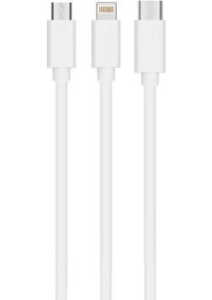 3in1 To Usb Micro Lightning Type-C 18W Şarj Cihazı İphone Samsung Xiaomi Huawei Uyumlu Şarz Aleti